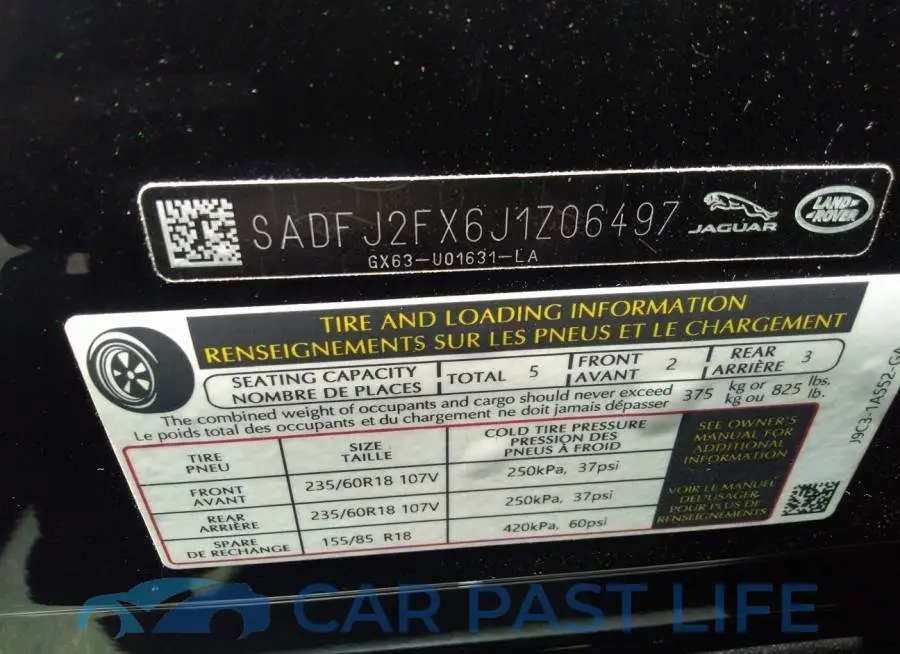 SADFJ2FX6J1Z06497# 9