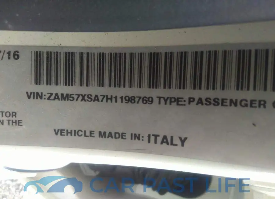ZAM57XSA7H1198769# 9