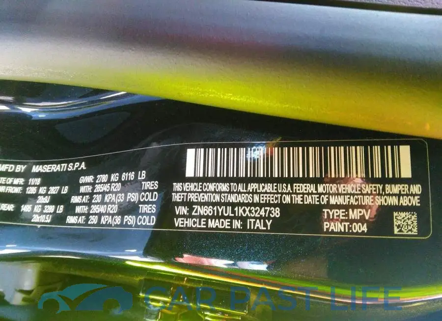 ZN661YUL1KX324738# 9