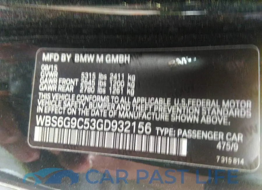 WBS6G9C53GD932156# 9