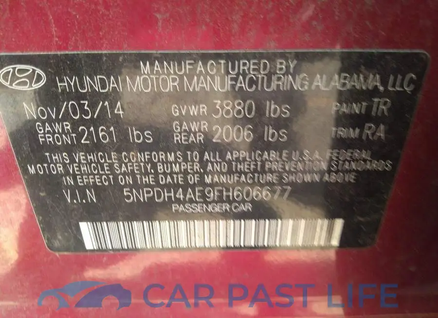 5NPDH4AE9FH606677# 9