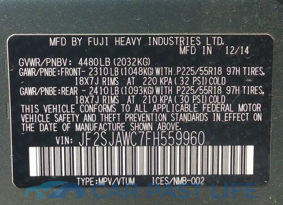 JF2SJAWC7FH559960# 9