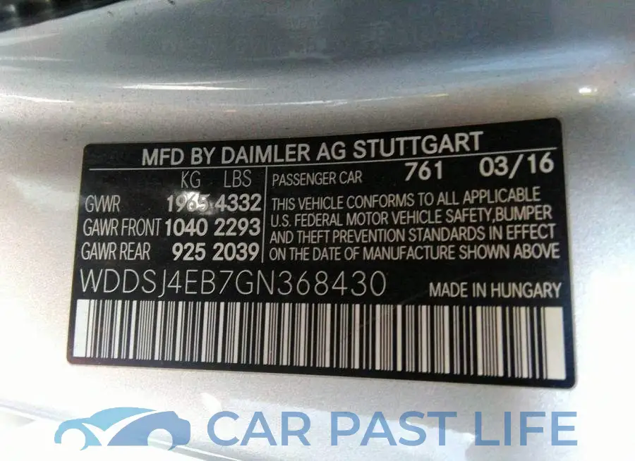 WDDSJ4EB7GN368430# 9