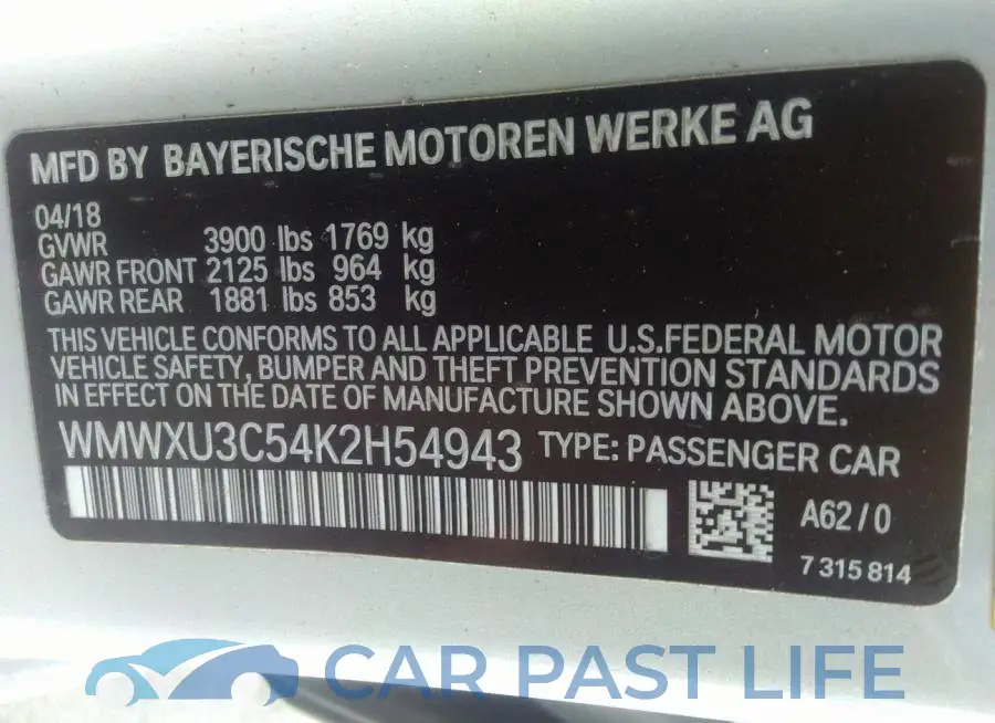 WMWXU3C54K2H54943# 9