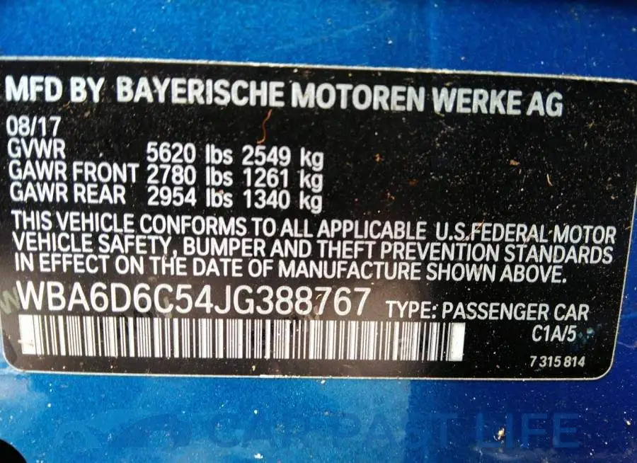 WBA6D6C54JG388767# 9