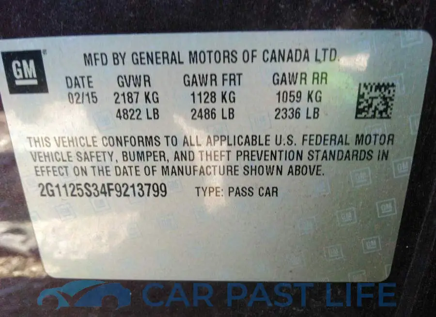 2G1125S34F9213799# 9
