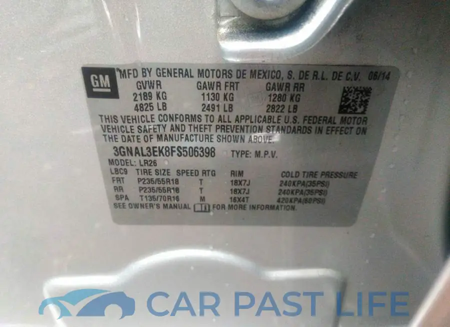 3GNAL3EK8FS506398# 9