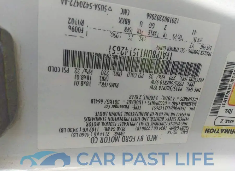 1FATP8UH1J5142651# 9