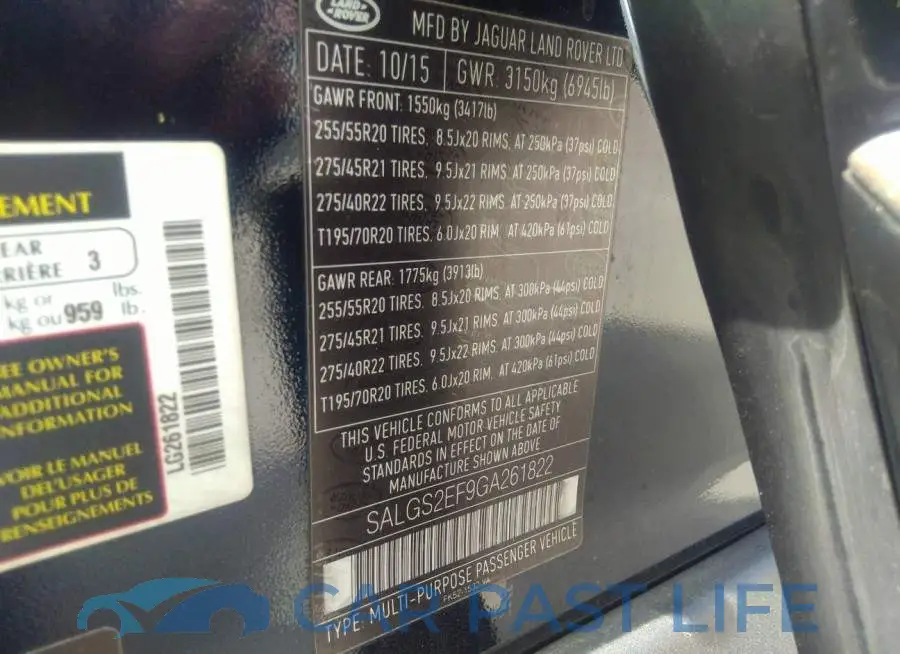 SALGS2EF9GA261822# 9