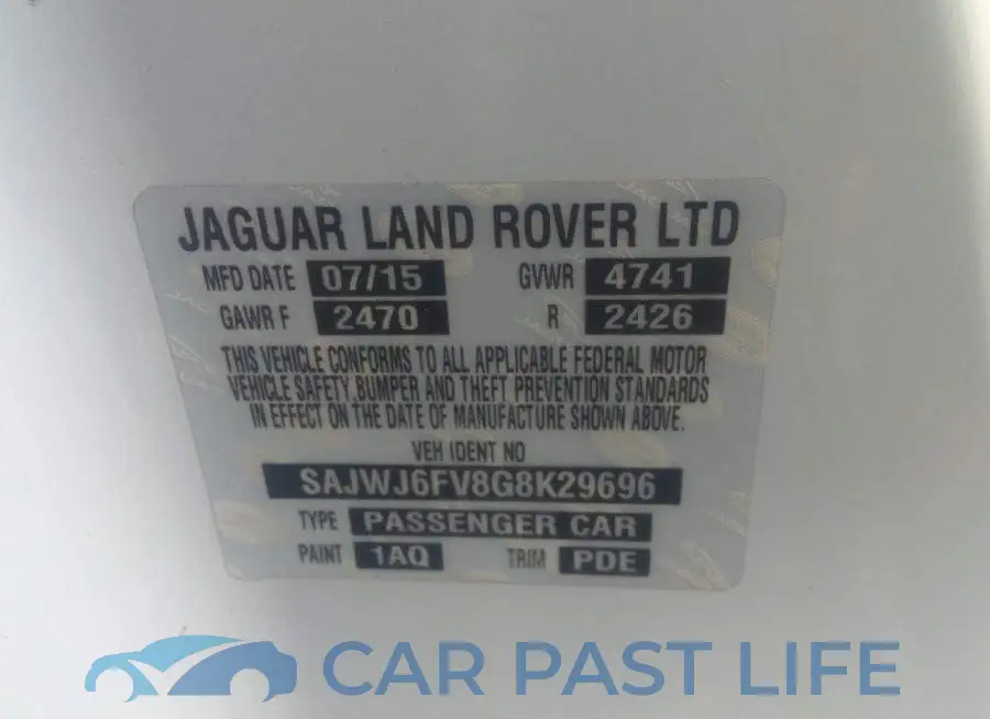 SAJWJ6FV8G8K29696# 9