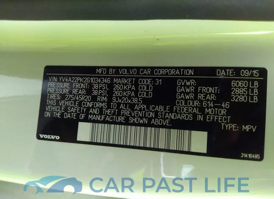 YV4A22PK2G1034346# 9