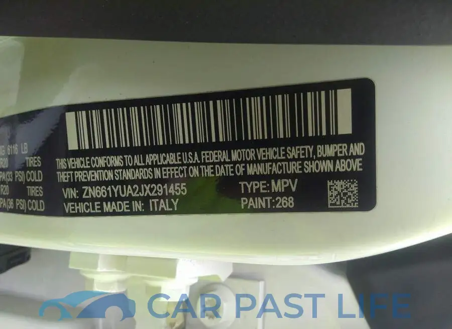 ZN661YUA2JX291455# 9