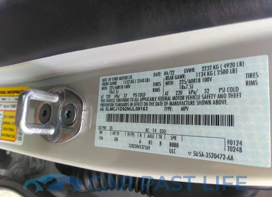 5LMCJ1D92NUL09163# 9