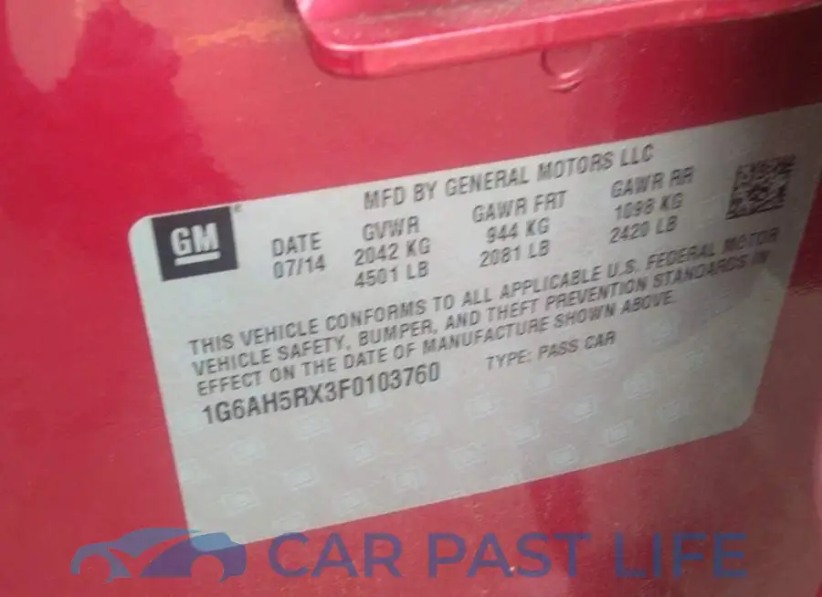 1G6AH5RX3F0103760# 9
