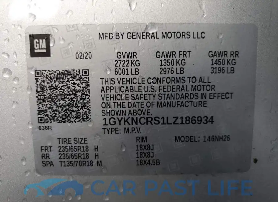1GYKNCRS1LZ186934# 9