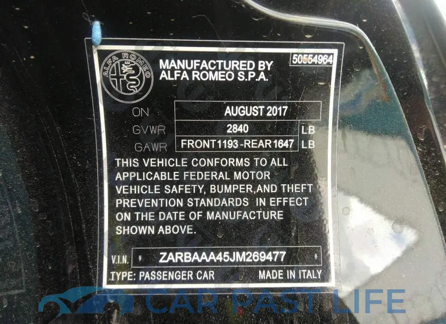 ZARBAAA45JM269477# 9