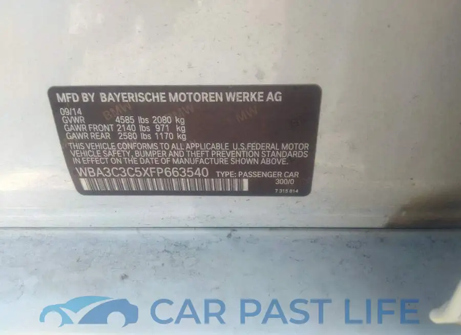 WBA3C3C5XFP663540# 9