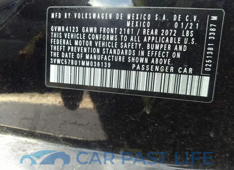 3VWC57BU1MM036139# 9