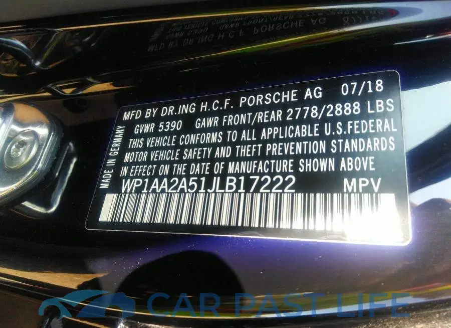 WP1AA2A51JLB17222# 9