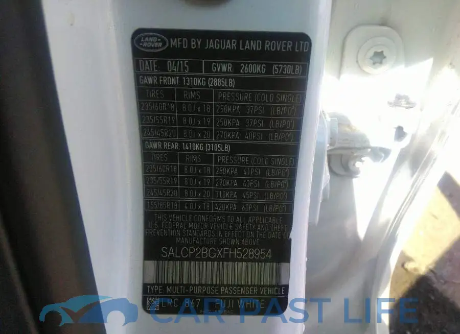 SALCP2BGXFH528954# 9
