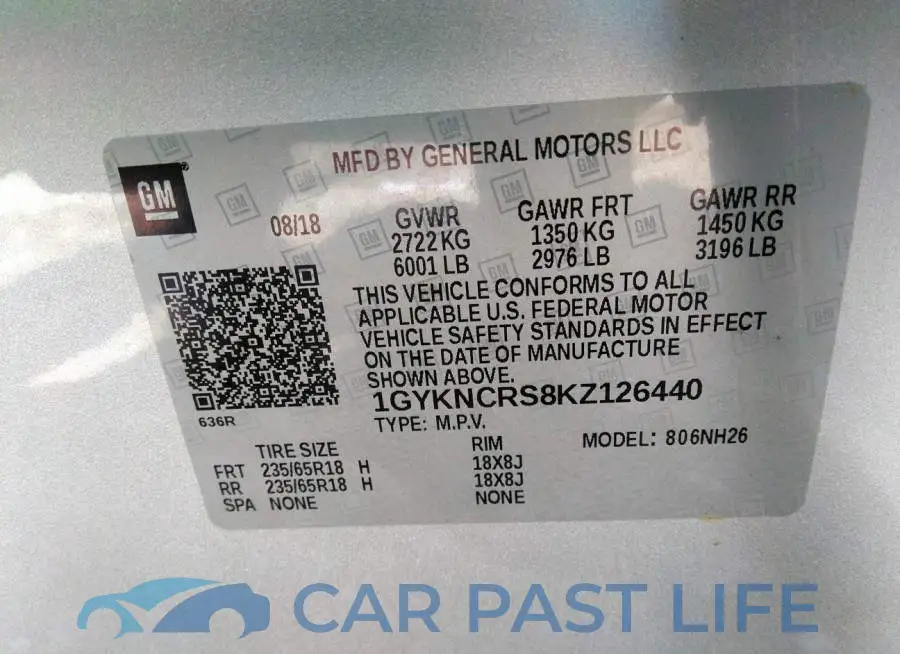 1GYKNCRS8KZ126440# 9