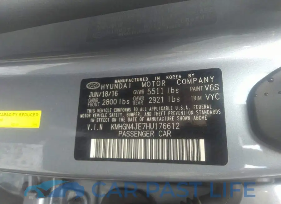KMHGN4JE7HU176612# 9