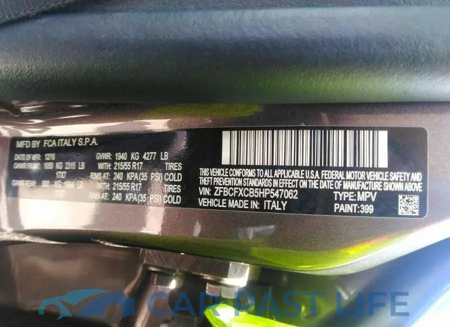 ZFBCFXCB5HP547062# 9