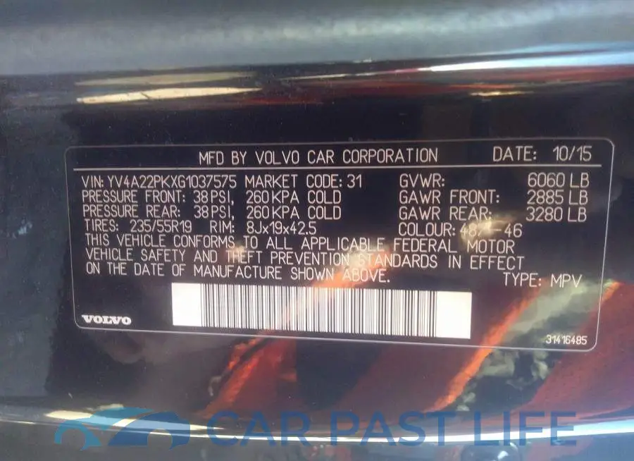 YV4A22PKXG1037575# 9