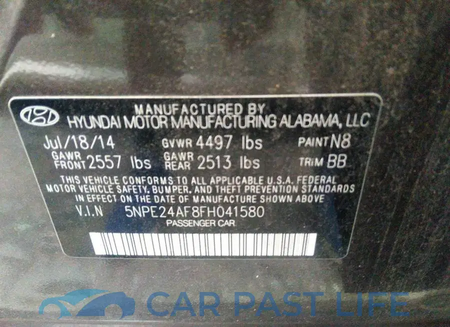 5NPE24AF8FH041580# 9