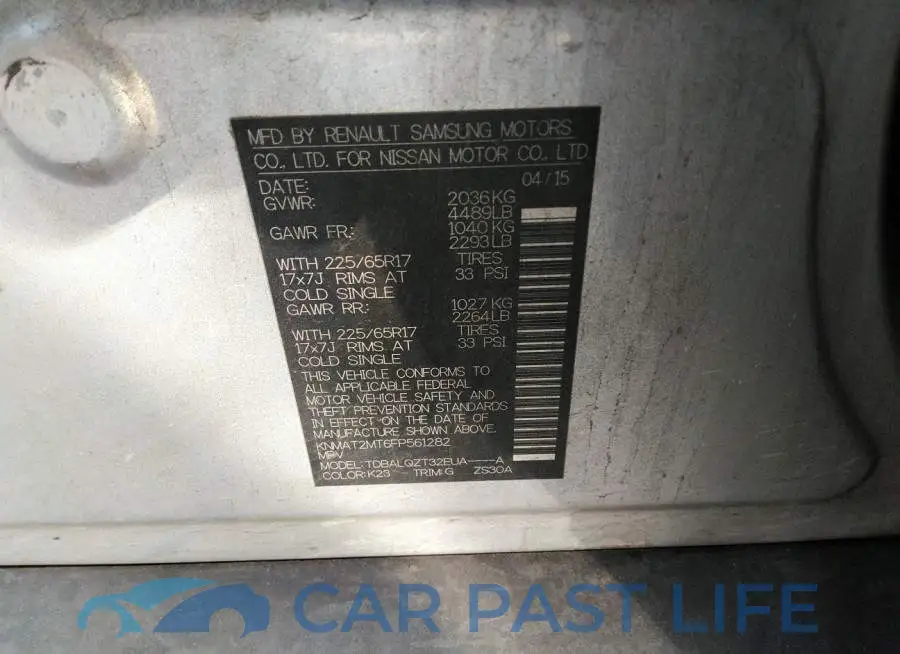 KNMAT2MT6FP561282# 9