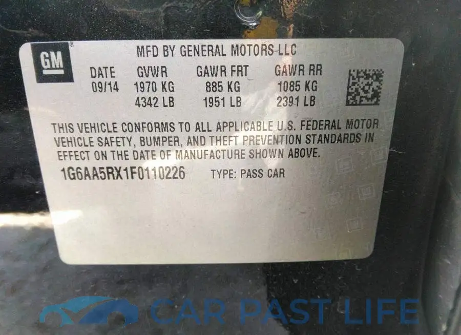 1G6AA5RX1F0110226# 9