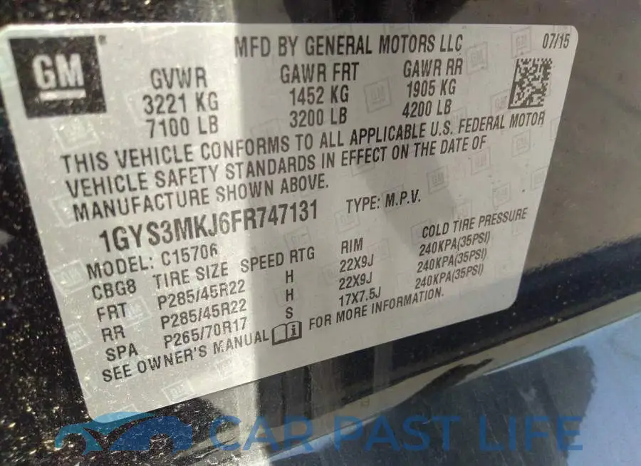 1GYS3MKJ6FR747131# 9