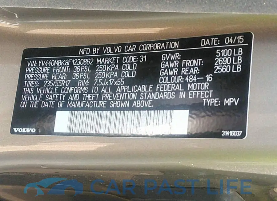 YV440MBK8F1230862# 9