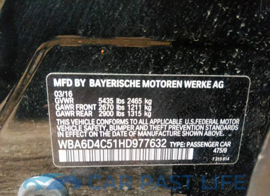 WBA6D4C51HD977632# 9