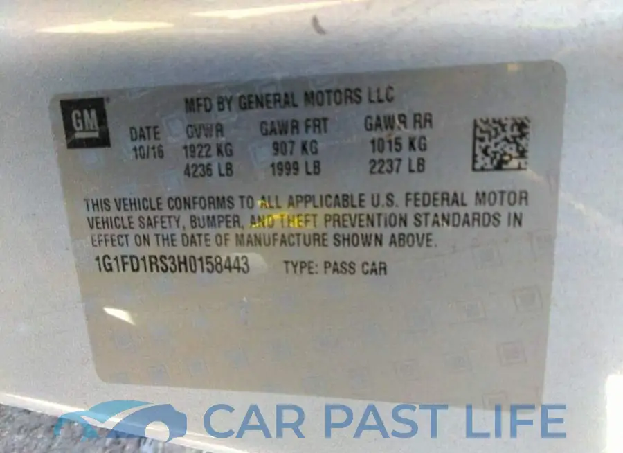 1G1FD1RS3H0158443# 9