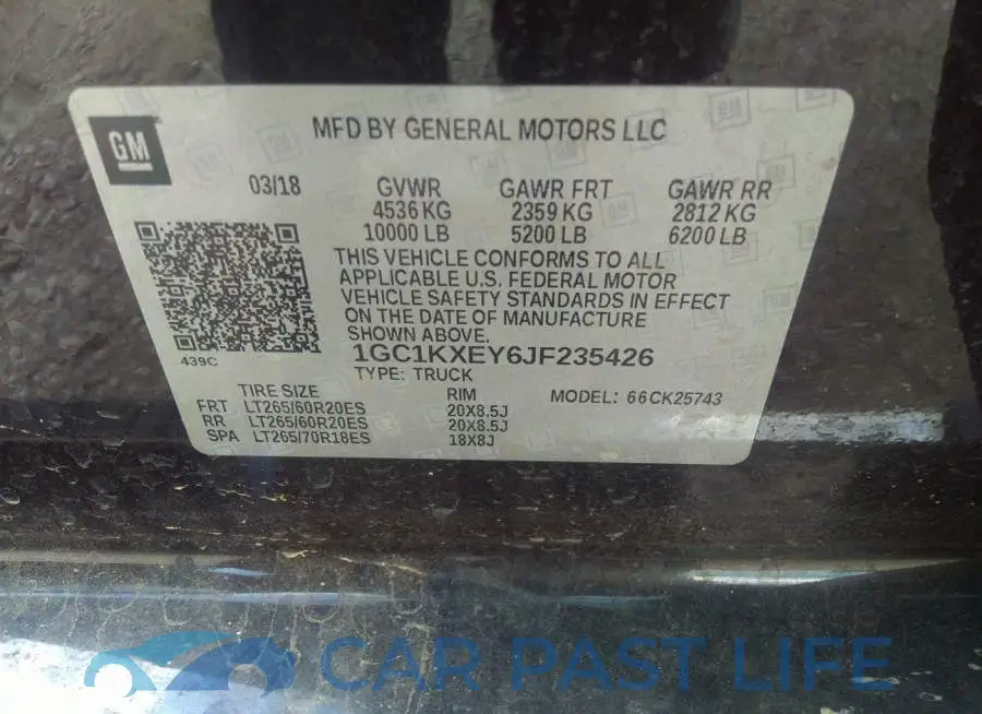 1GC1KXEY6JF235426# 9