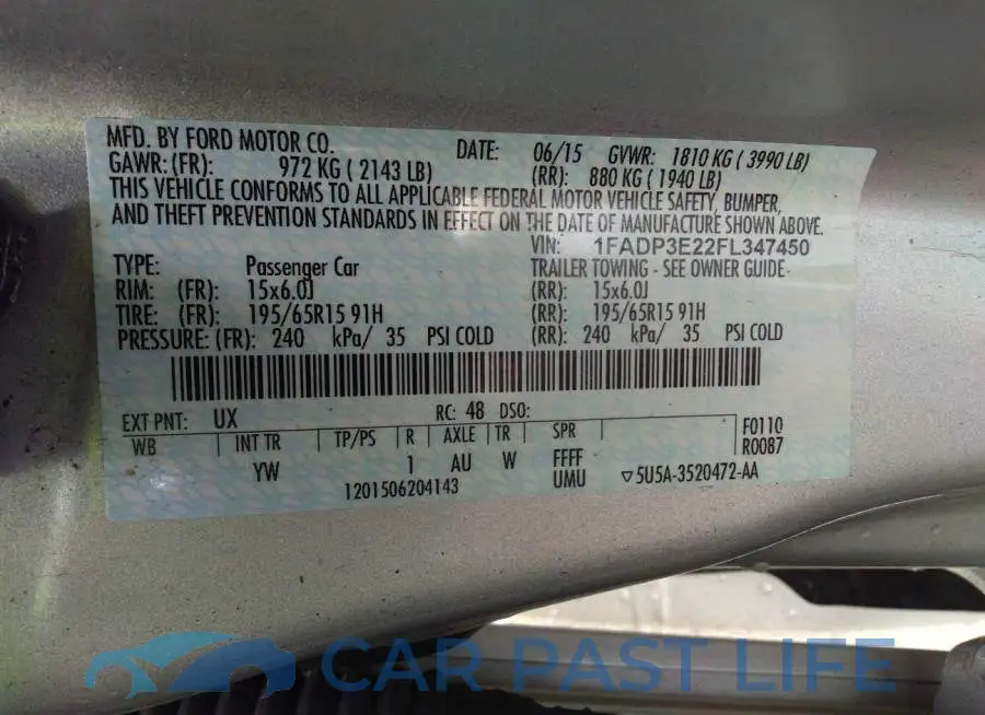 1FADP3E22FL347450# 9