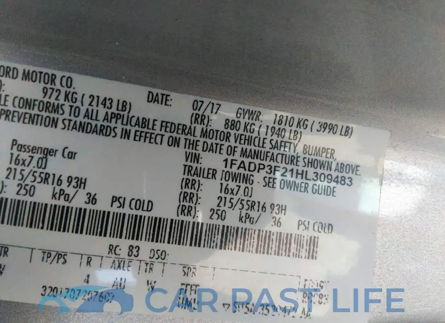 1FADP3F21HL309483# 9