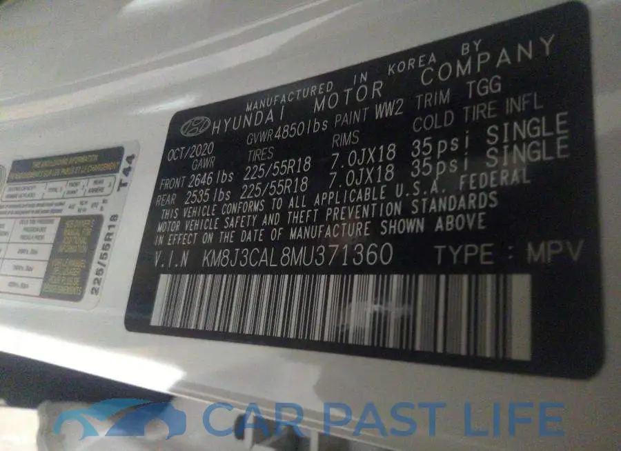 KM8J3CAL8MU371360# 9