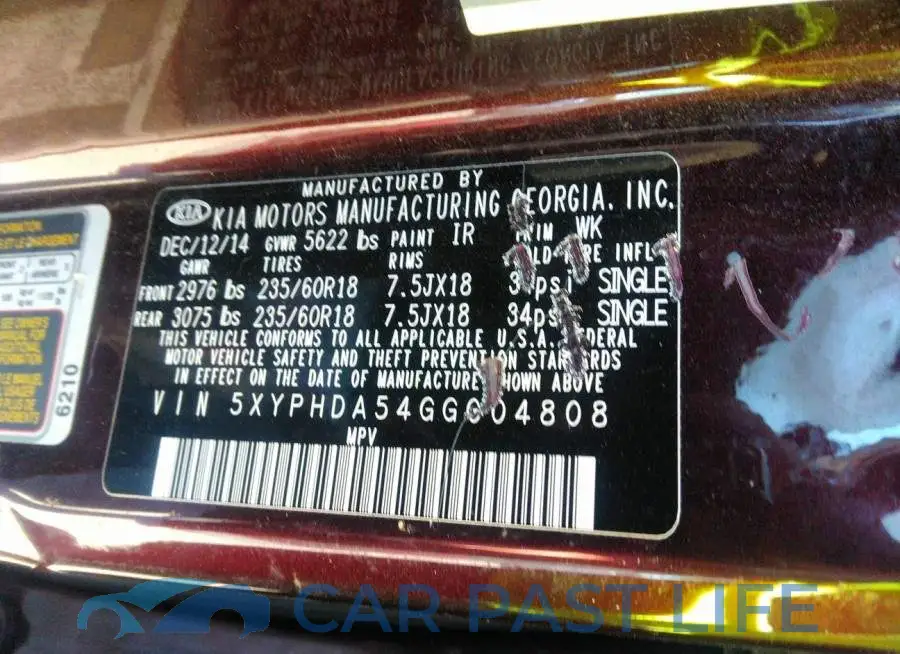 5XYPHDA54GG004808# 9