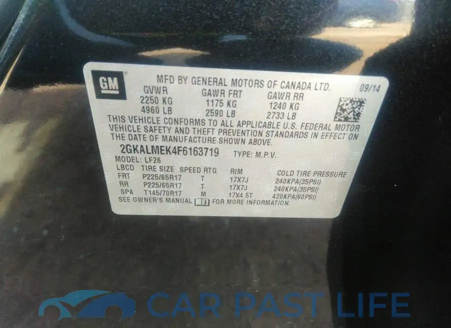 2GKALMEK4F6163719# 9