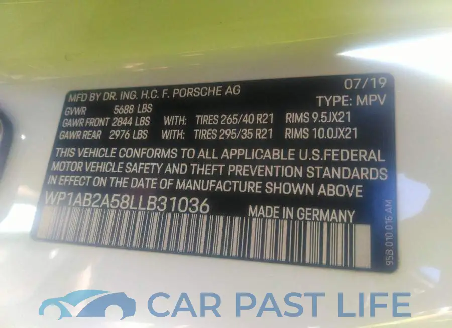 WP1AB2A58LLB31036# 9