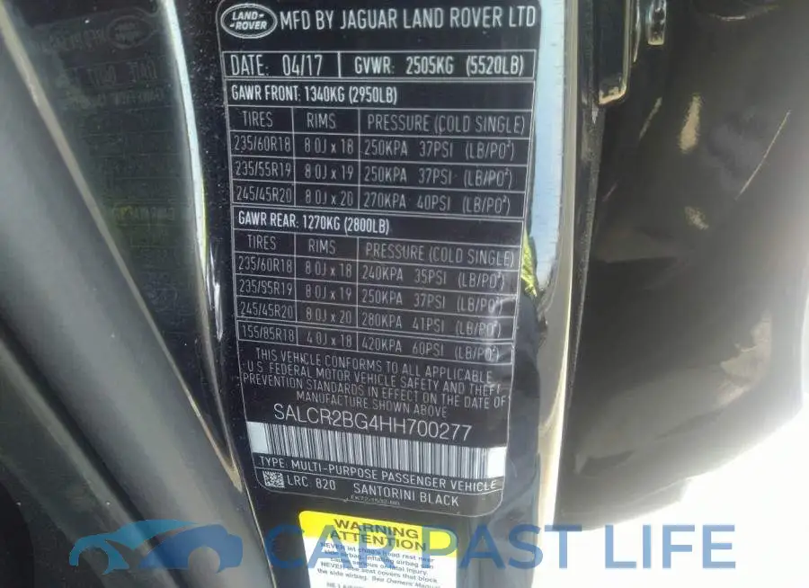SALCR2BG4HH700277# 9