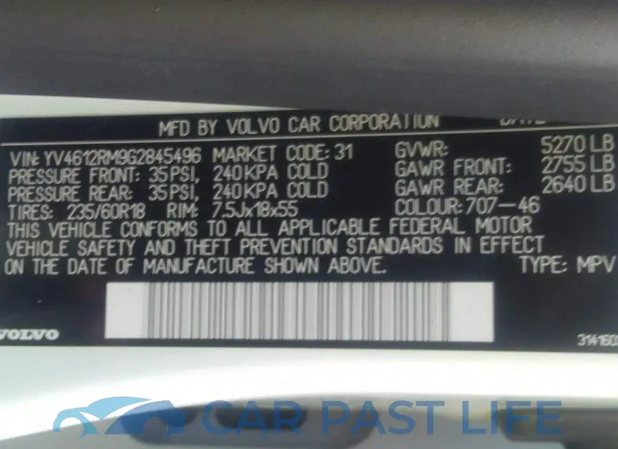 YV4612RM9G2845496# 9