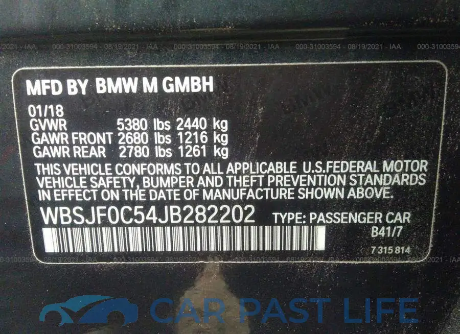 WBSJF0C54JB282202# 9
