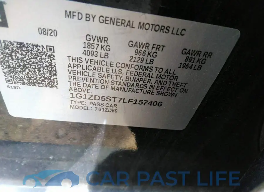 1G1ZD5ST7LF157406# 9