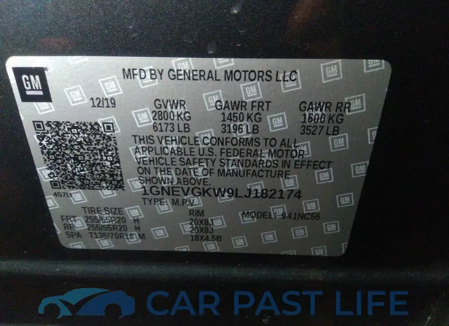 1GNEVGKW9LJ182174# 9