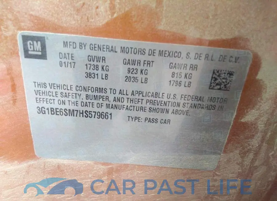 3G1BE6SM7HS579661# 9