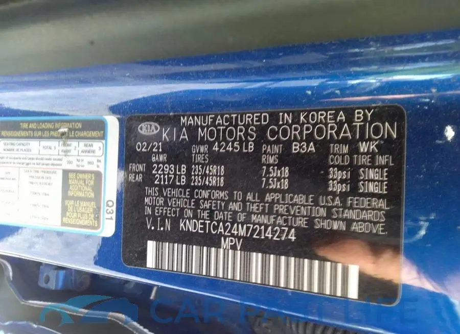 KNDETCA24M7214274# 9