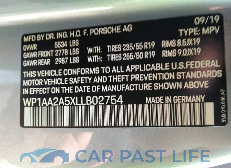 WP1AA2A5XLLB02754# 9